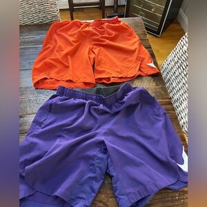 Men's official Clemson Nike shorts.Baseball team apparel.1 purple.1 orange